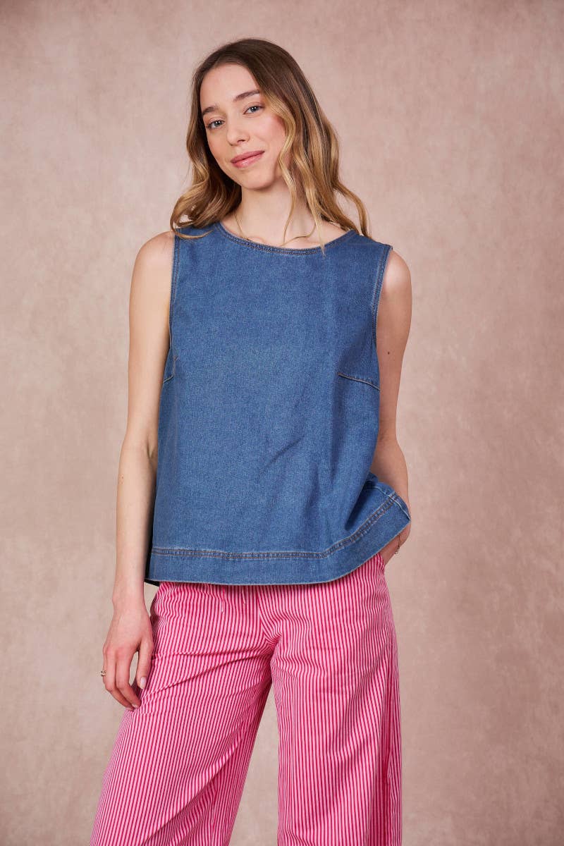 Top in denim Ariette da donna