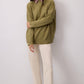 Maglione a coste verde con girocollo