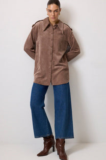 Camicia in velluto a coste con spalline