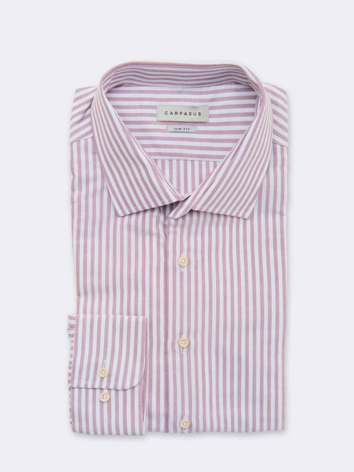 Camicia elegante su misura a righe rosse