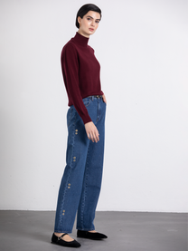 Top a collo alto in maglia morbida