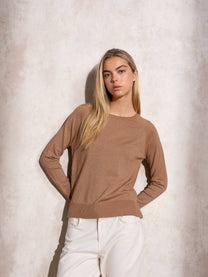 Maglione girocollo in lurex da donna