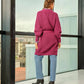 Cardigan lungo in maglia con cintura