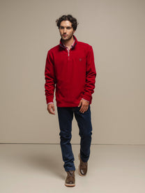 Polo uomo in felpa mezza zip