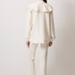 Cardigan in crêpe con collo ampio