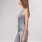 Top basic a canotta con scollo rotondo