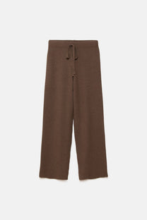 Pantaloni Palazzo in Maglia con Vita Elasticizzata