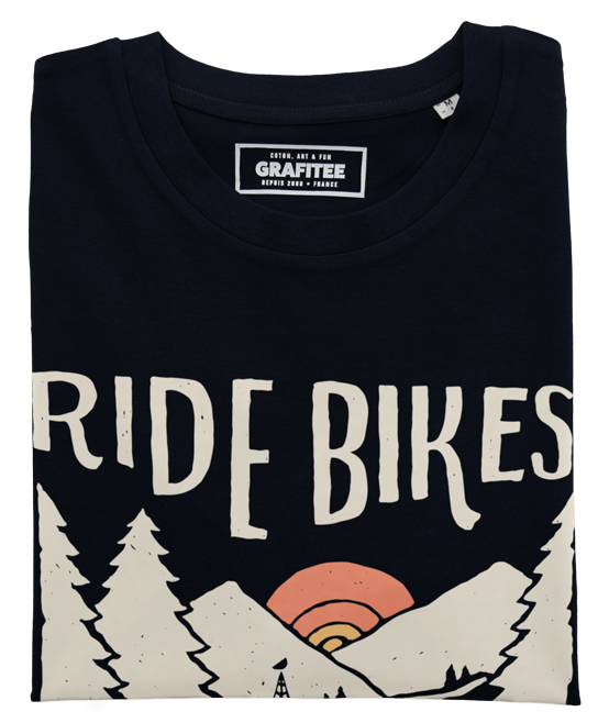 T-shirt outdoor unisex in cotone biologico con stampa bici