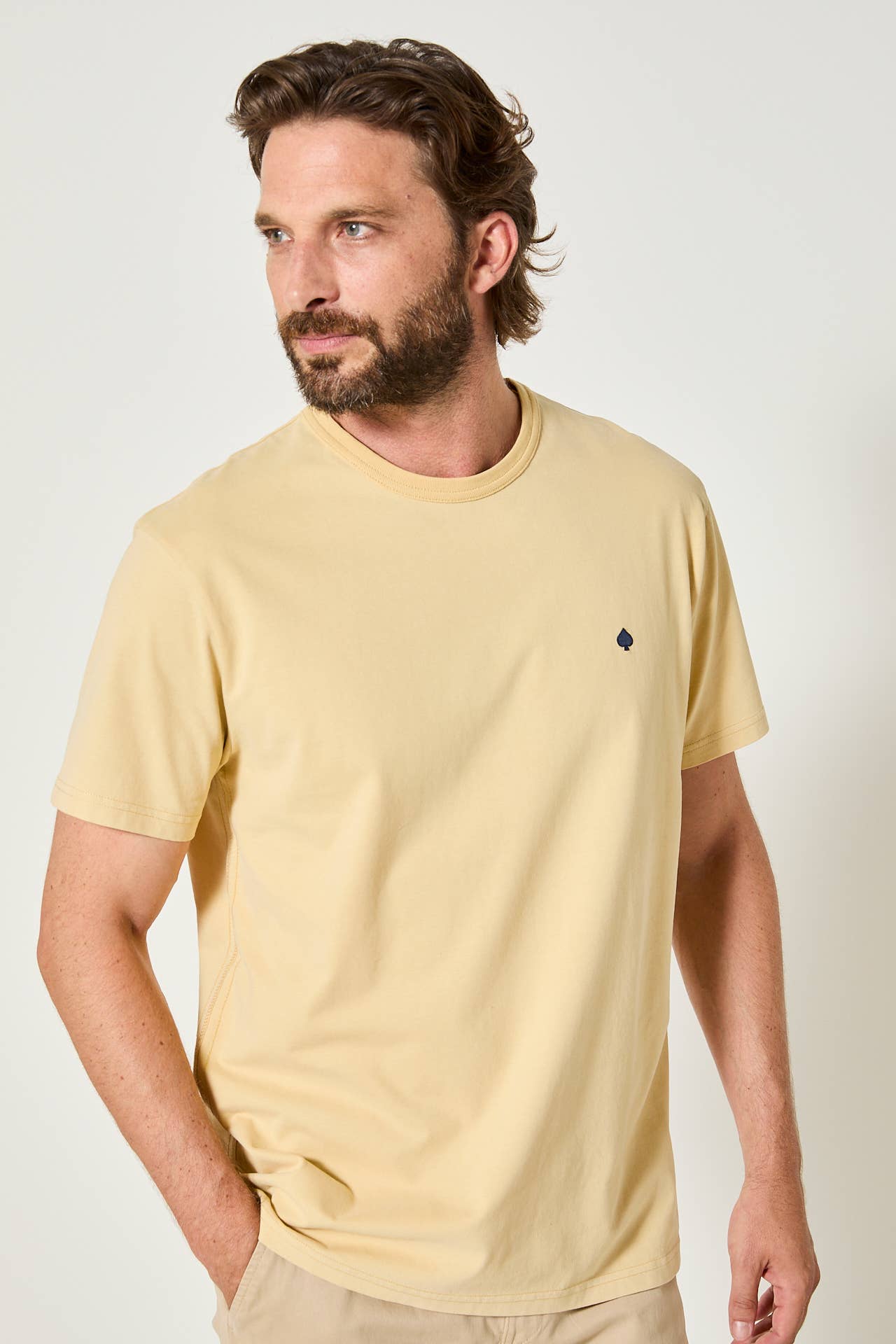 T-shirt Bart in cotone biologico giallo pallido