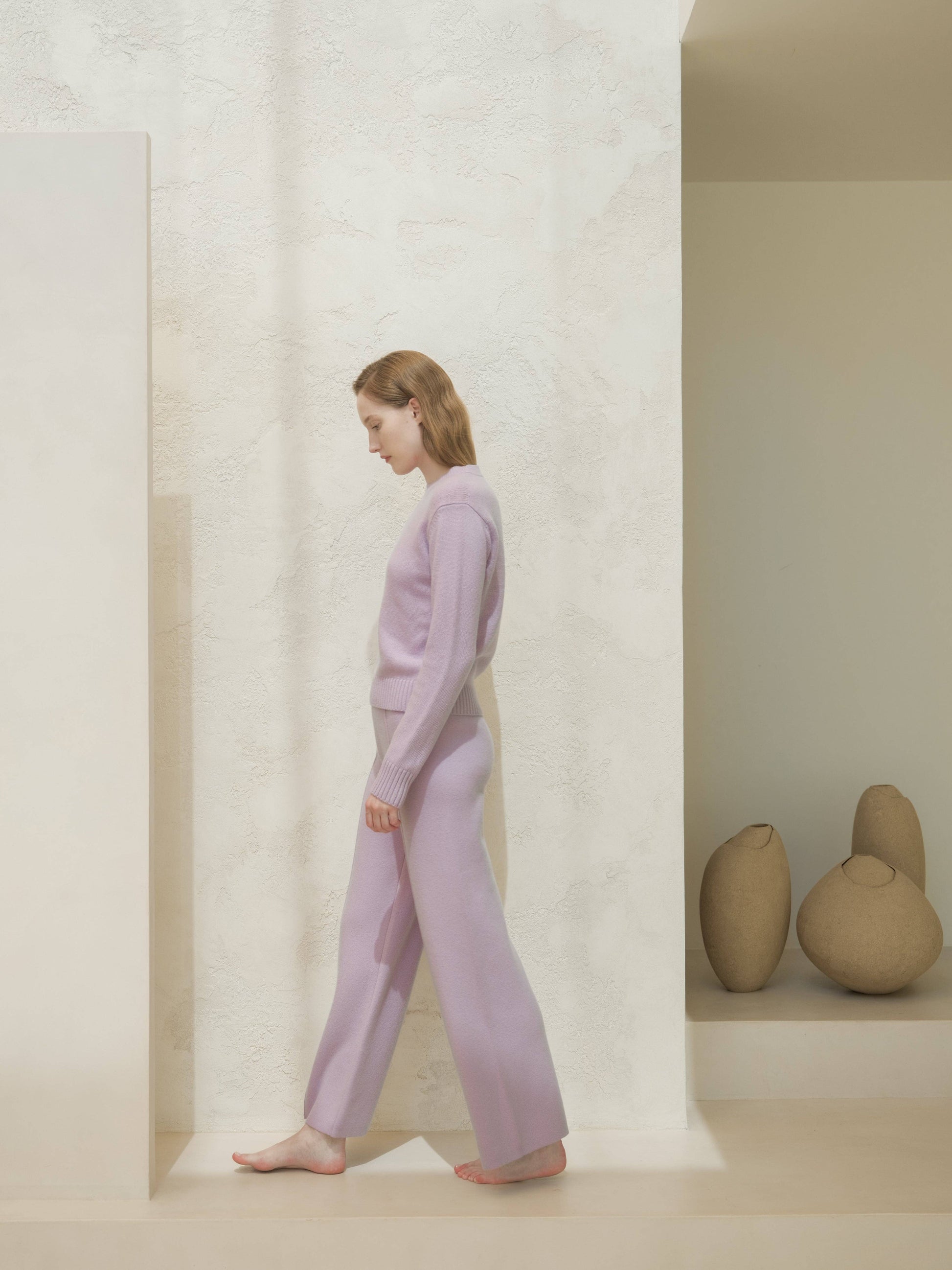 Maglione girocollo boxy in misto cashmere