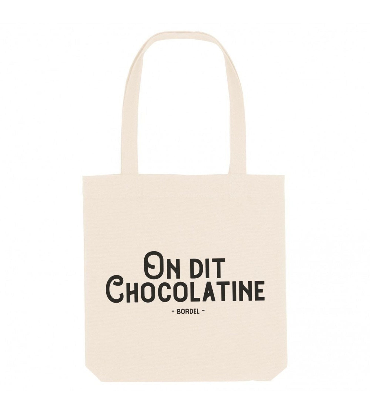 Tote bag in cotone biologico con stampa “On dit chocolatine”