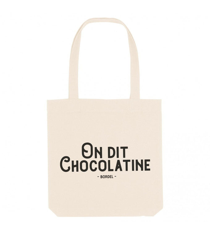 Tote bag in cotone biologico con stampa “On dit chocolatine”