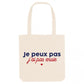 Tote bag in cotone biologico con scritta “Je peux pas j’ai pas envie”