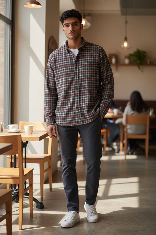 Camicia di flanella da uomo a quadri