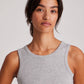 Top a coste Alberte in cotone biologico grigio chiaro melange