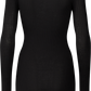 Maglia a manica lunga Lise in cotone biologico a coste nera