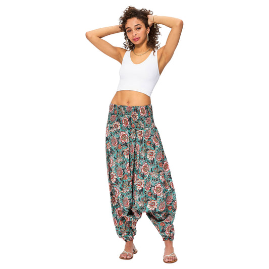 Pantaloni sarouel harem estivi 3 in 1 in cotone