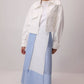 Gonna maxi vichy blu e bianco a contrasto
