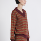 Set maglia in maglia con scollo a V e gonna midi coordinata