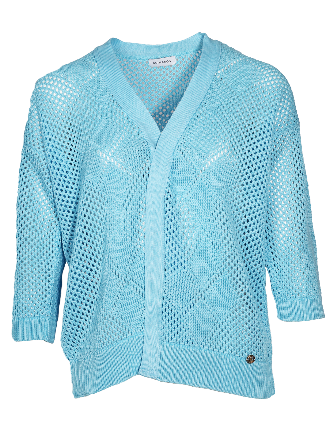 Cardigan in rete traforata in cotone