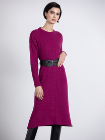 Abito midi in maglia a trecce