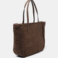 Borsa tote in velluto a coste con inserti in eco pelliccia