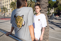 T-shirt Unisex Oversize Grigia Tiger