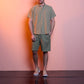 Pantaloncini in lino e cotone con coulisse