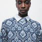 Maglione jacquard in maglia con motivo geometrico