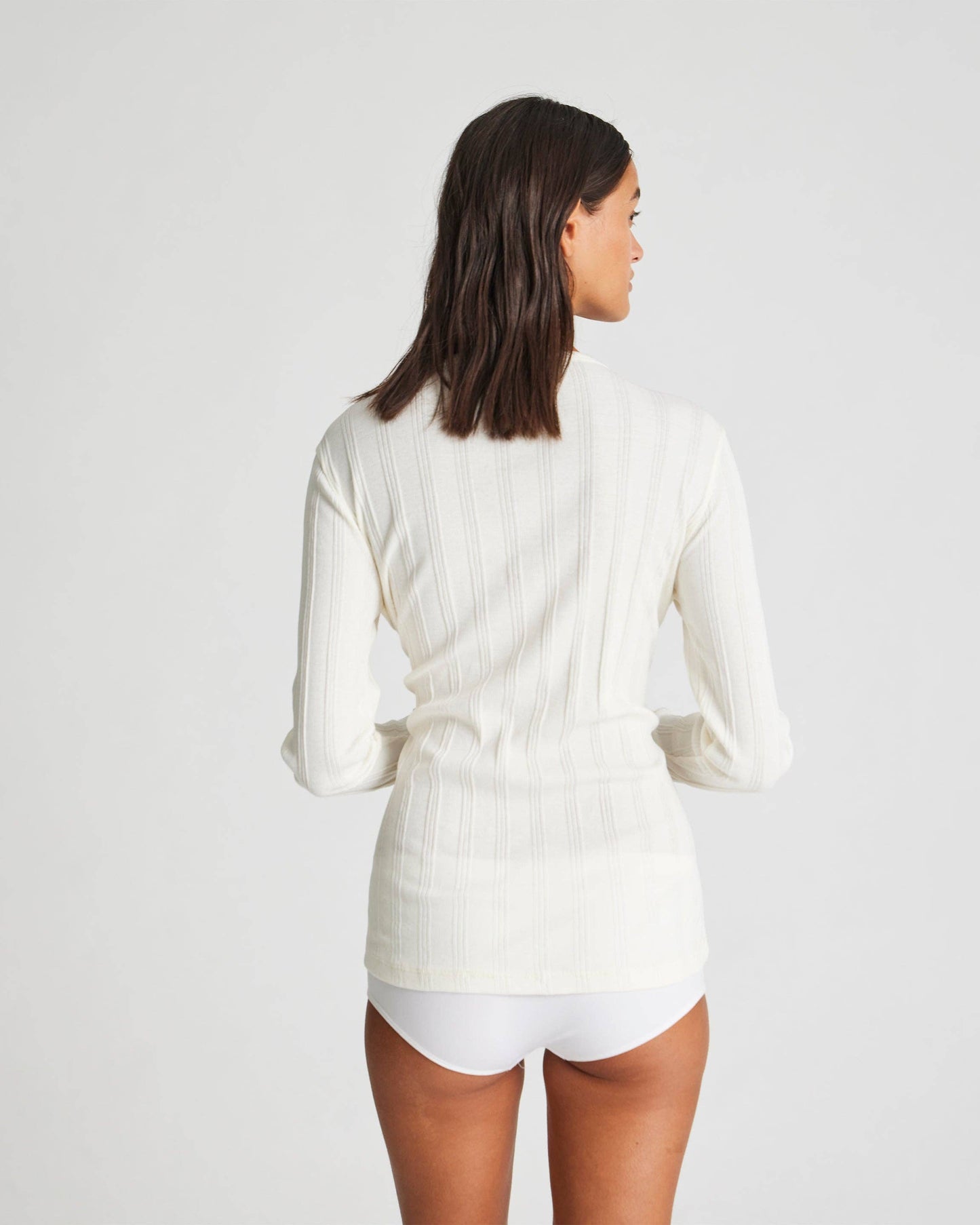 Maglia Thyra a manica lunga in cotone biologico Off White