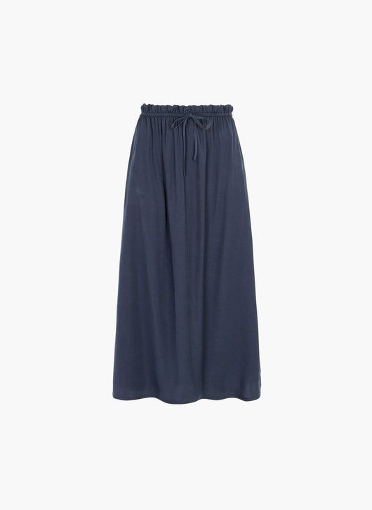 Gonna Midi Ganelia Blu Navy con Vita Elasticizzata