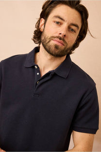 Polo blu navy in cotone piqué