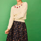Maglia bianca con ricamo di coccinelle Gloria