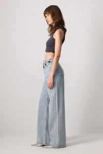 Top crop a coste in cotone antracite