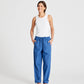 Pantaloni Astrid in popeline di cotone biologico azzurro