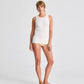 Top a costine in cotone biologico Alberte GOTS bianco sporco