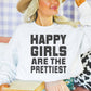 Felpa oversize con stampa “Happy Girls Are The Prettiest”