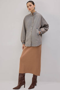 Giacca bomber oversize in denim