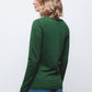 Maglione in maglia rasata con scollo a V
