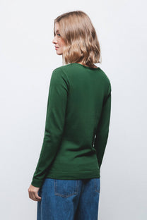 Maglione in maglia rasata con scollo a V