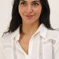 Blusa Cira in cotone con dettagli in pizzo
