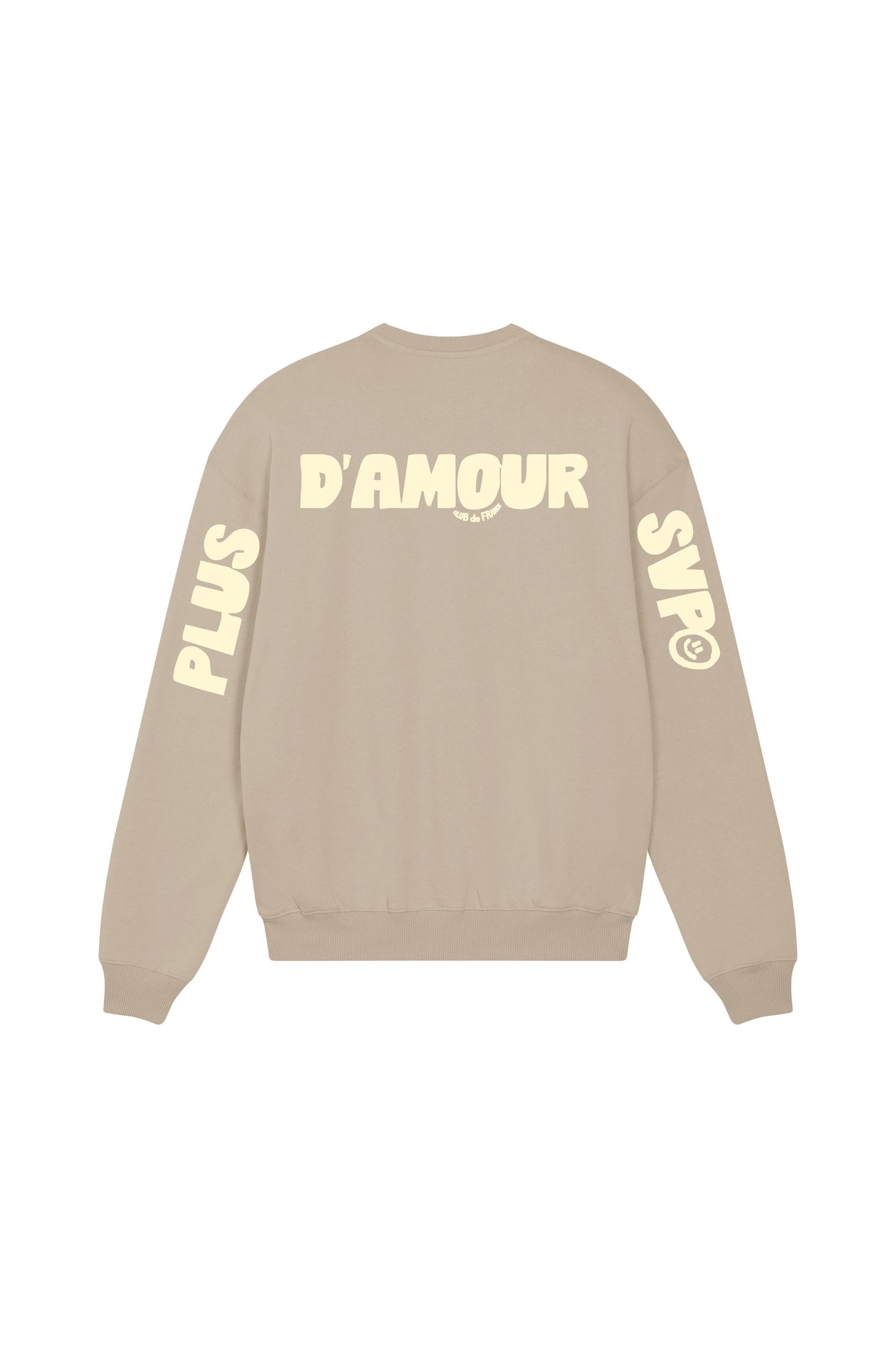 Felpa girocollo oversize in cotone biologico con stampa D’Amour