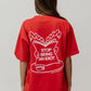 T-shirt oversize con stampa ironica in cotone biologico