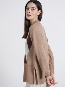Maglione jacquard a rombi in maglia
