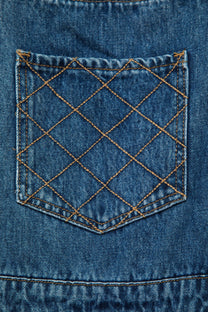 Salopette in denim blu con bretelle regolabili