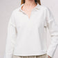 Maglia polo in misto cotone a maniche lunghe