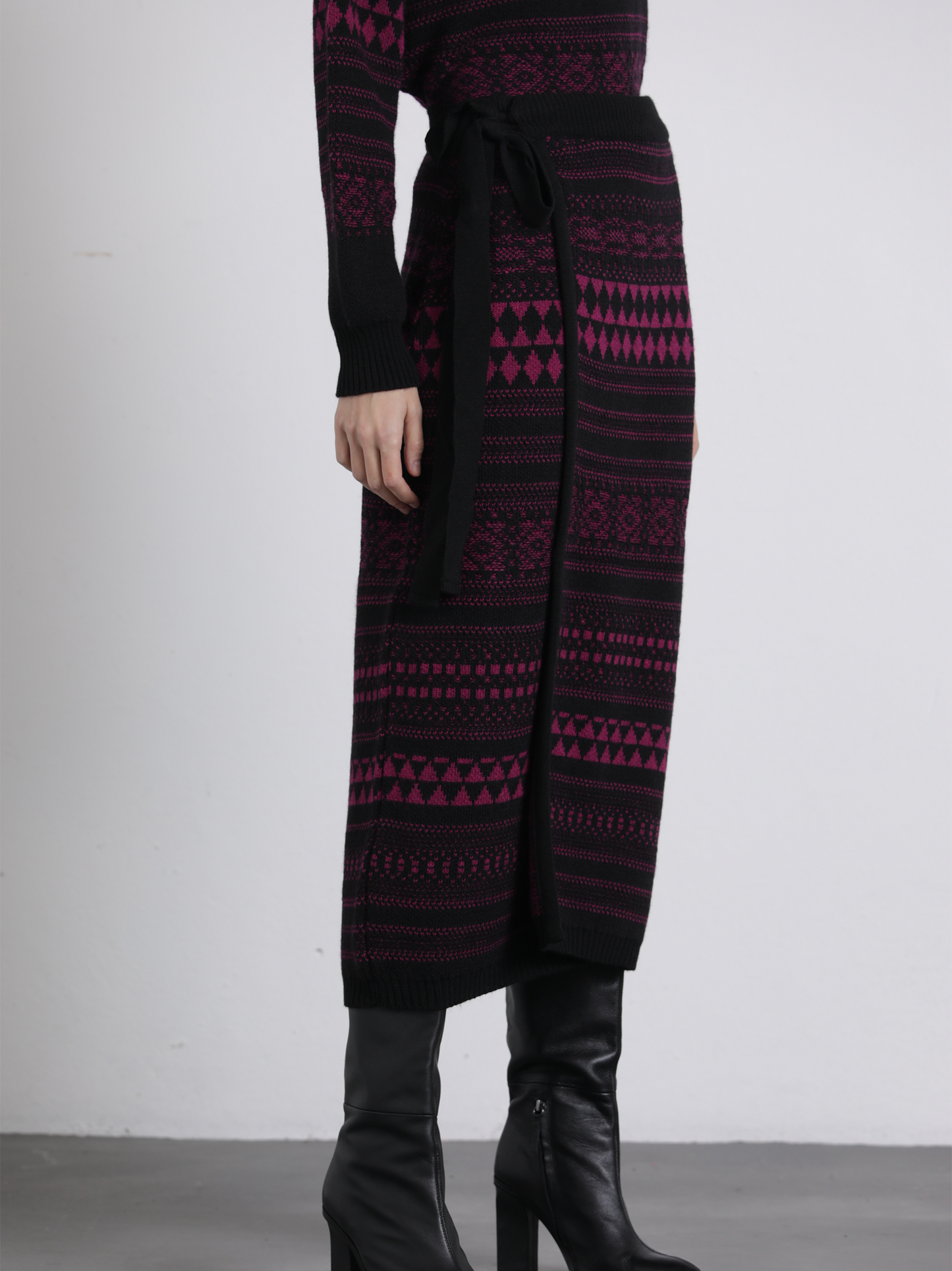 Gonna a portafoglio jacquard