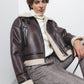 Cappotto double face in eco pelliccia con zip