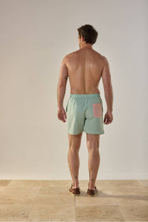Costume da bagno a righe Sunrise verde