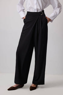 Pantaloni palazzo a gamba larga con zip